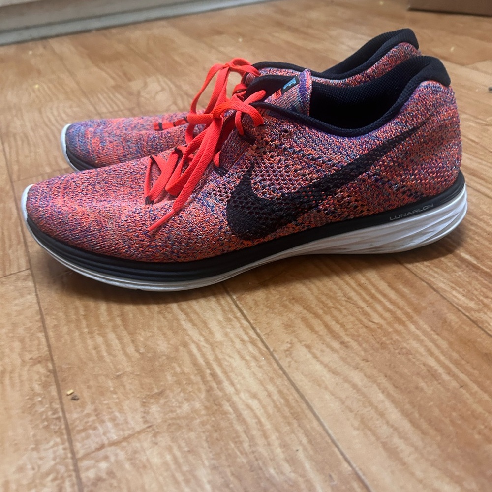 Nike Men's Flyknit Lunar 3 Running Shoes 698181-406 Sz 12 Sneakers Training